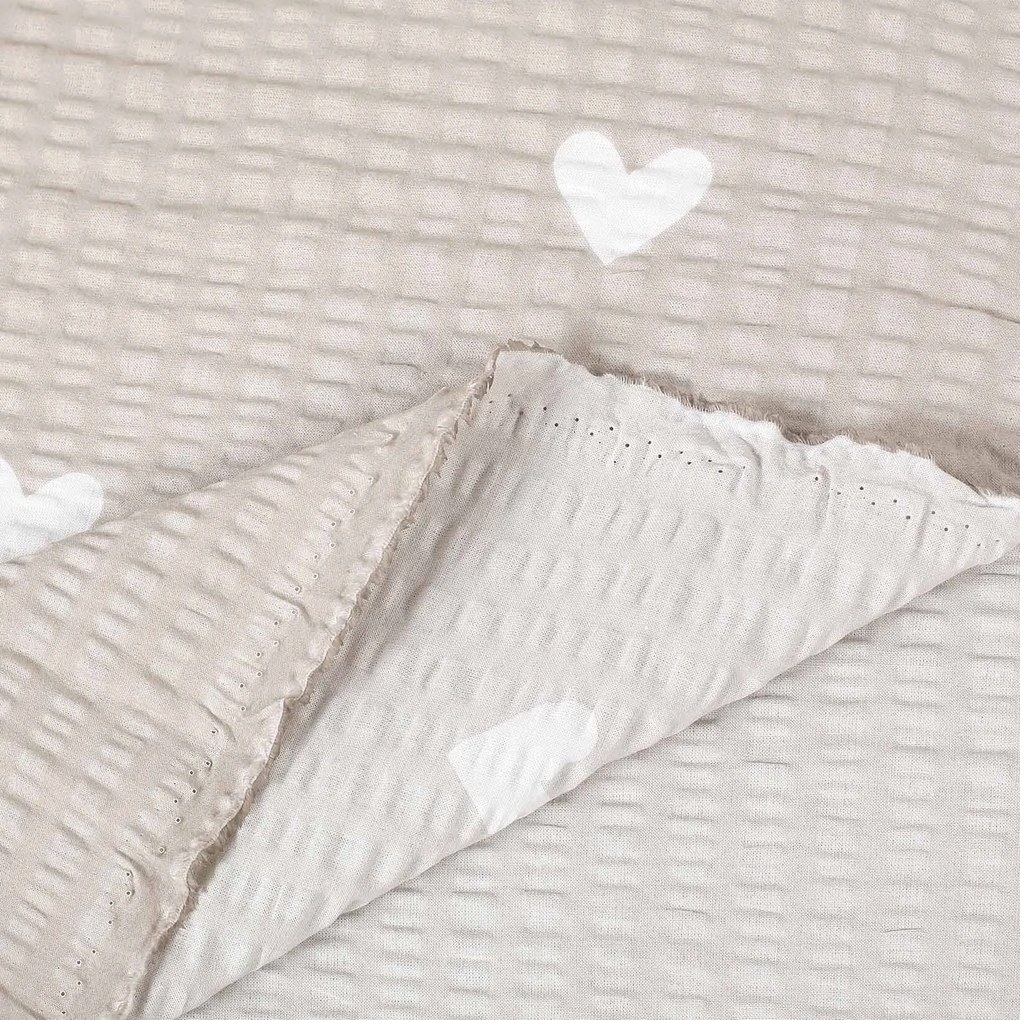 Goldea bavlnený krep - srdiečka na latte 160 cm