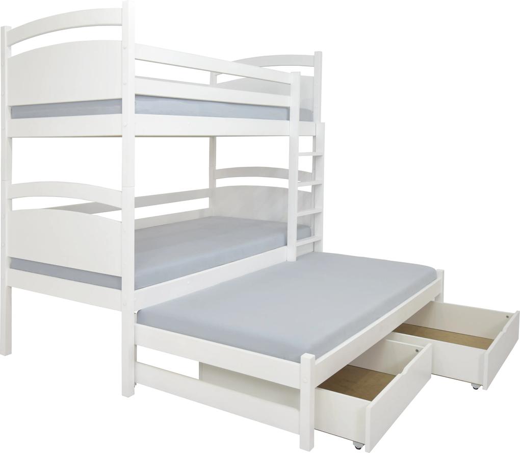 FA Petra 2 200x90 Poschodová posteľ s prístelkou Farba: Orech, Variant bariéra: S bariérou