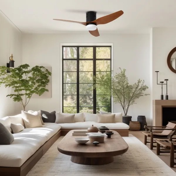 ZEVENTI - LED stropný ventilátor PADUA LED/18W/230V Wi-Fi Tuya čierna/hnedá + diaľkový ovládač