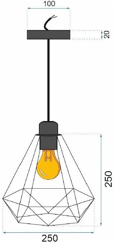 Stropné svietidlo Triangle Loft čierne