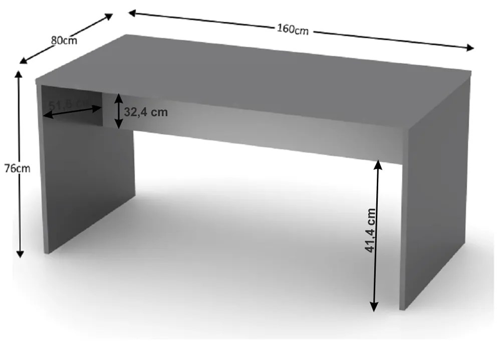 Písací stôl Hamila NEW TYP 16 (grafit + biela). Vlastná spoľahlivá doprava až k Vám domov. 1028777