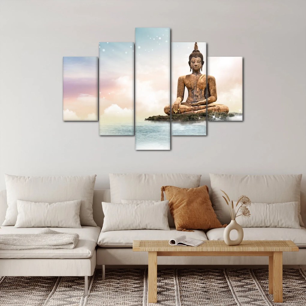 Obraz - Budha dozerajúci na zemi (150x105 cm)