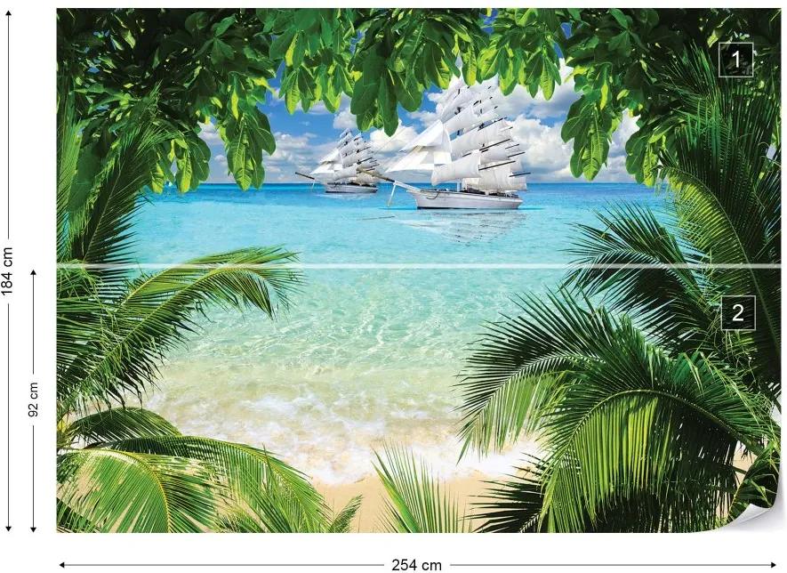 Fototapeta GLIX - Tropical Beach Paradise Island + lepidlo ZADARMO Vliesová tapeta  - 254x184 cm