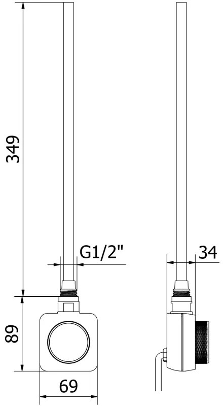 Mexen Mars, elektrické vykurovacie teleso 900 x 400 mm, 300 W, čierna, W110-0900-400-6300-70