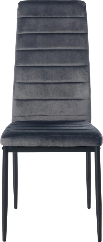 Jedálenská stolička Mayfair - zamat - Sivá