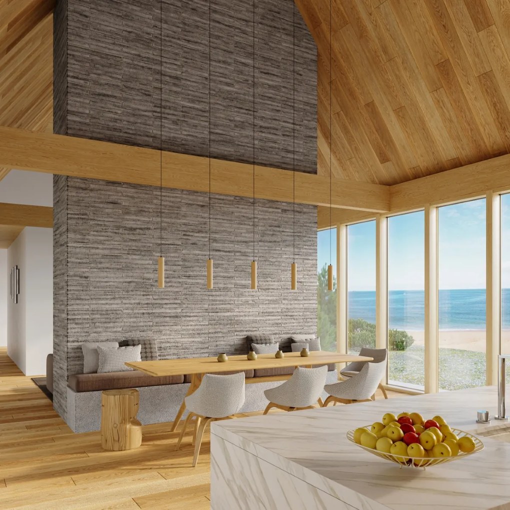 Závesné svietidlo Lino 2, 2x drevené tienidlo