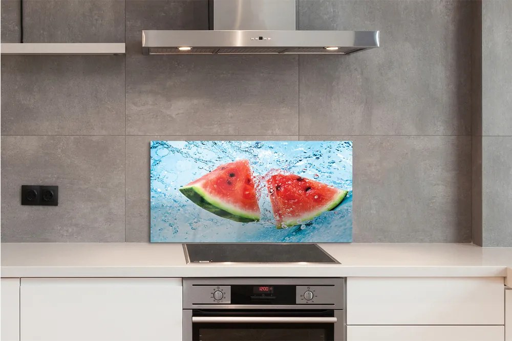 Sklenený obklad do kuchyne melón voda 100x50 cm