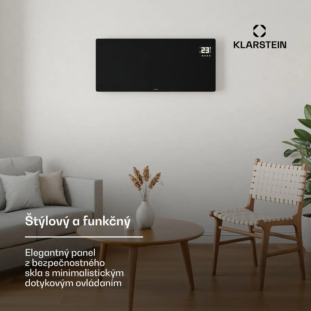 Klarstein Bornholm konvektorové kúrenie | 3000 W | 30 m² | Výkonné a štýlové | 105 cm x 51 cm