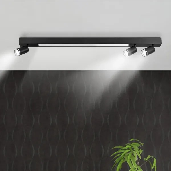 LED Stropné svietidlo PARIS LED/24W/230V + 3xGU10/10W čierna