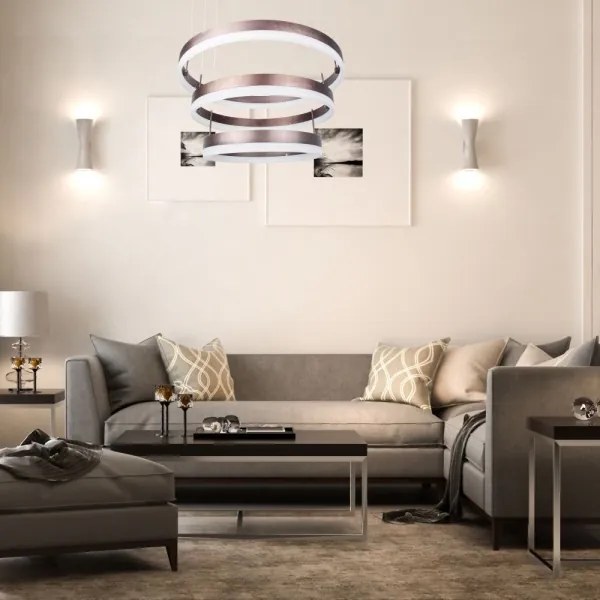 LED Stmievateľný luster na lanku LED/86W/230V 3000K hnedá