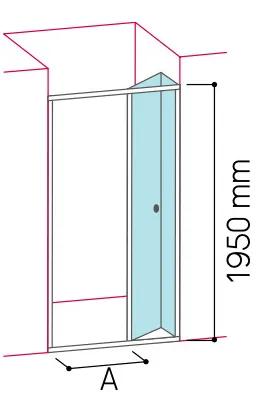 Glass 1989 Isy - Sprchový kút sklopné dvere do niky alebo v kombinácii s bočnou stenou, veľkosť 80 cm, profily chrómové, číre sklo,…