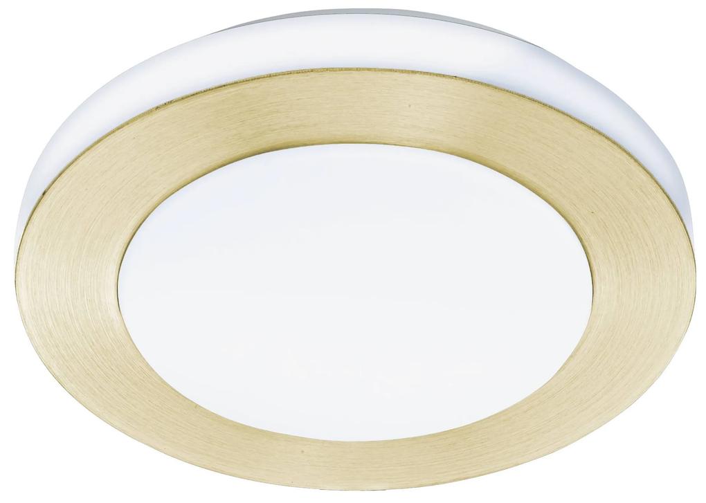 EGLO Kúpeľňové LED stropné svetlo CARPI, 3x3, 6W, teplá biela, 30cm, okrúhle, mosadzné
