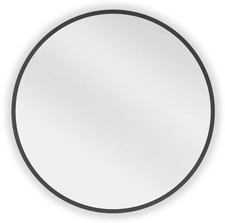 Mexen Loft, okrúhle kúpeľňové zrkadlo 35 cm, farba rámu čierna matná, 9850-035-035-000-70
