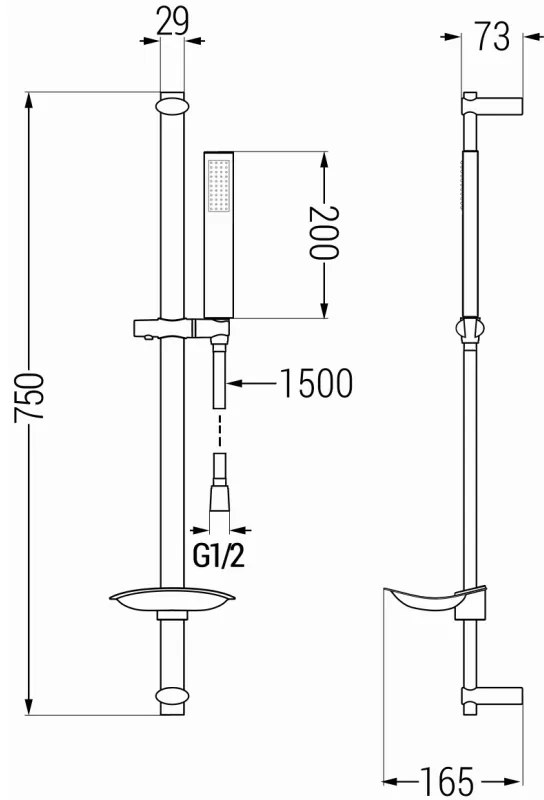 Mexen sprchový set DB00, chróm, 785004584-00