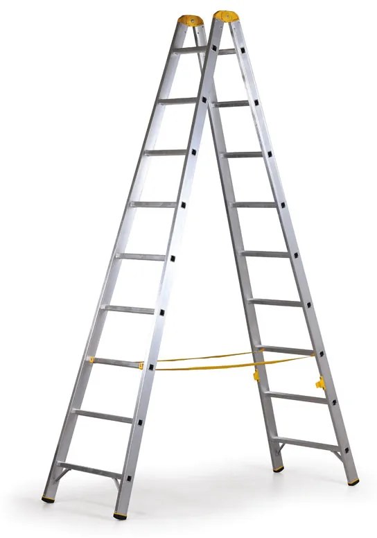 Hliníkové štafle ALVE FORTE, 2x9 priečok, výška 2,56 m
