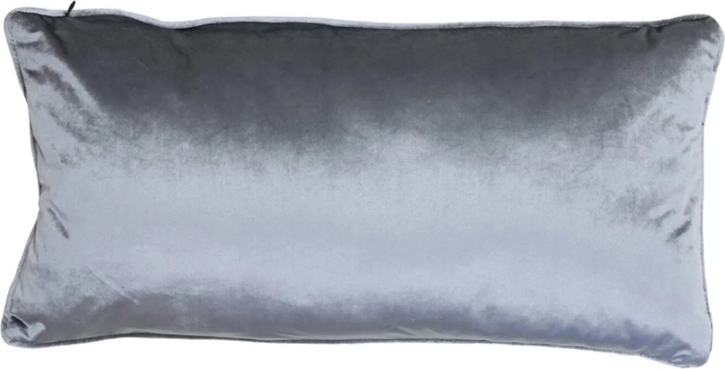 Modrý zamatový vankúš so zlatými ornamentmi Janise - 60*30 cm