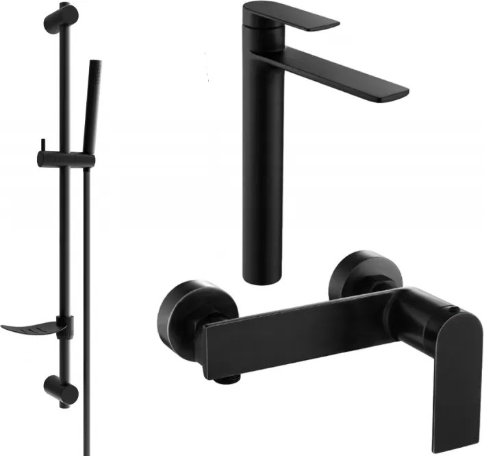 Mexen Zero DF70 sprchová súprava, čierna - 71114DF70-70