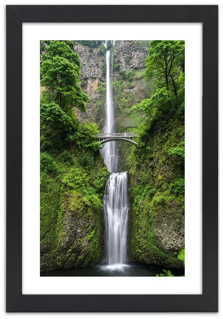 Gario Plagát Most cez vodopád Farba rámu: Bez rámu, Rozmery: 30 x 45 cm