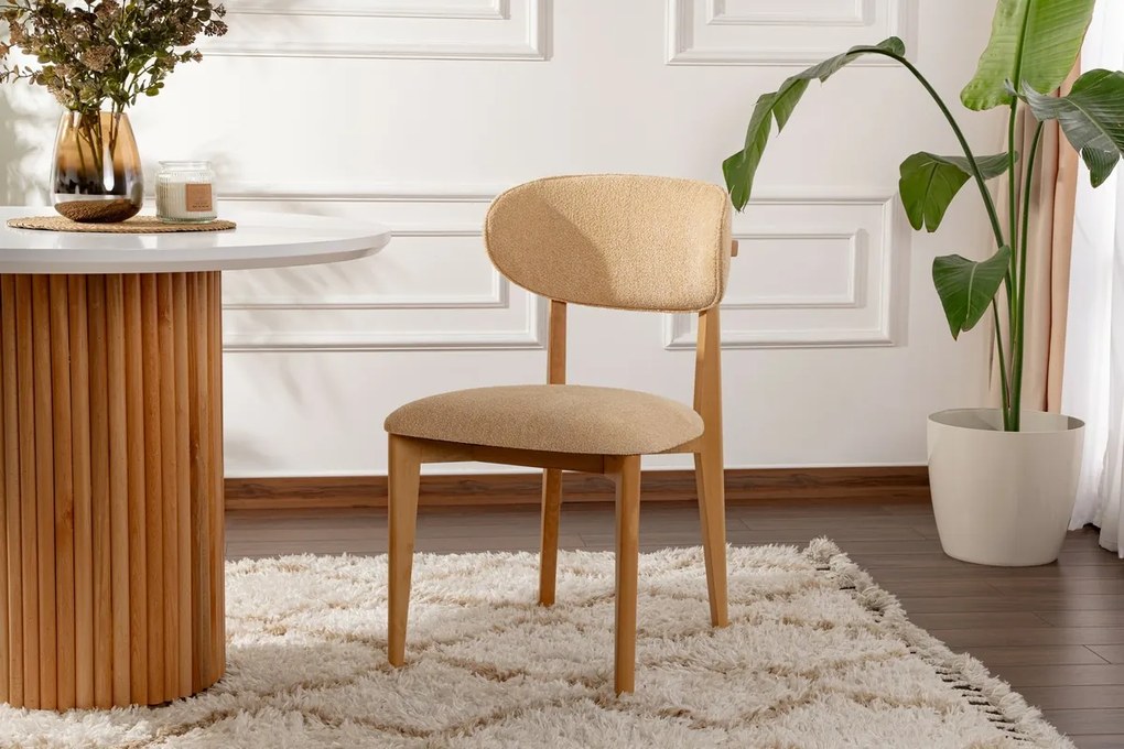 Sada jedálenských stoličiek Lionte Beige and LightOak, 2 ks