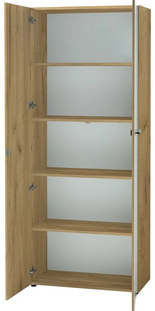 Biela prírodná šatníková skriňa v dekore duba 80x196 cm Monteria - Germania