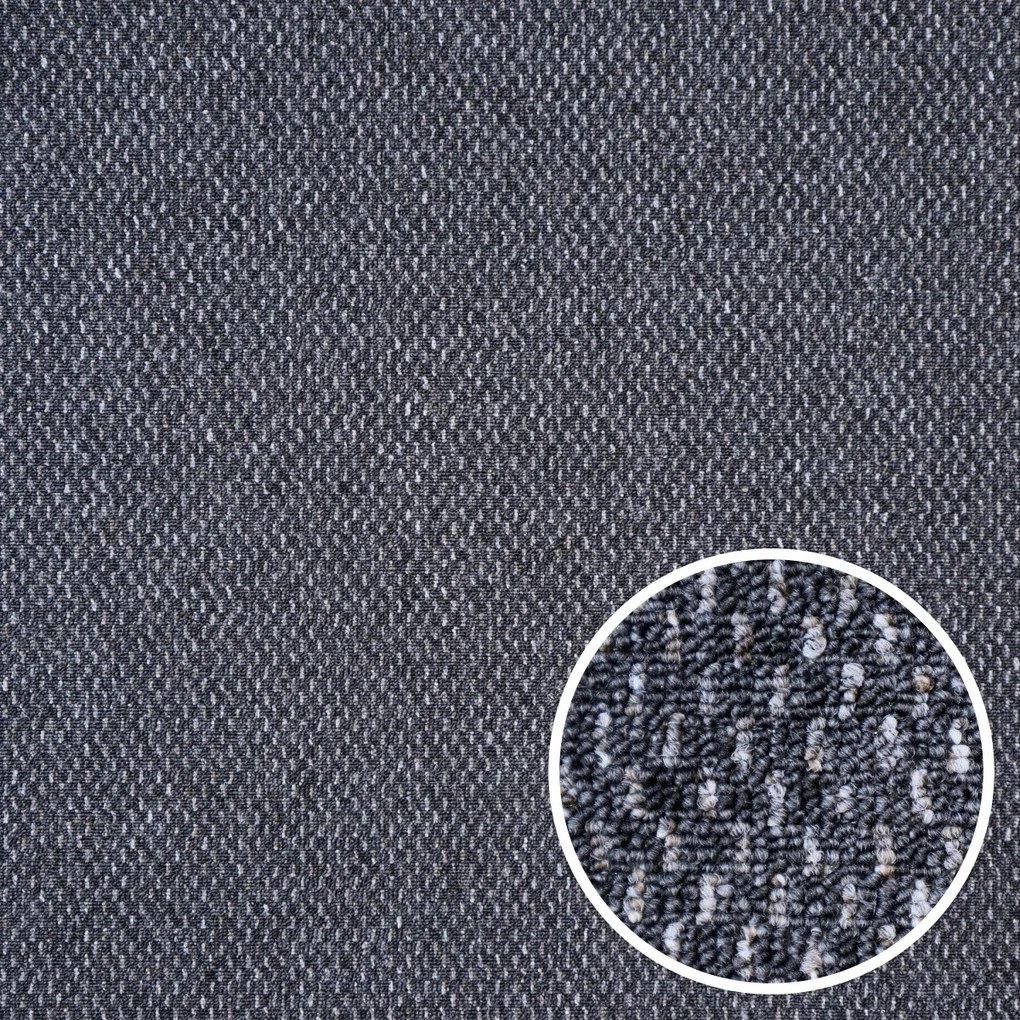 Timzo, Metrážny koberec Rubin 2128 antra, na mieru, šíře 4m, šedá, ab (mriežka), chodba / predsieň