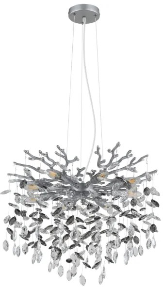 Globo 64138H1S - Luster na lanku QUEENA 8xE14/40W/230V, strieborný
