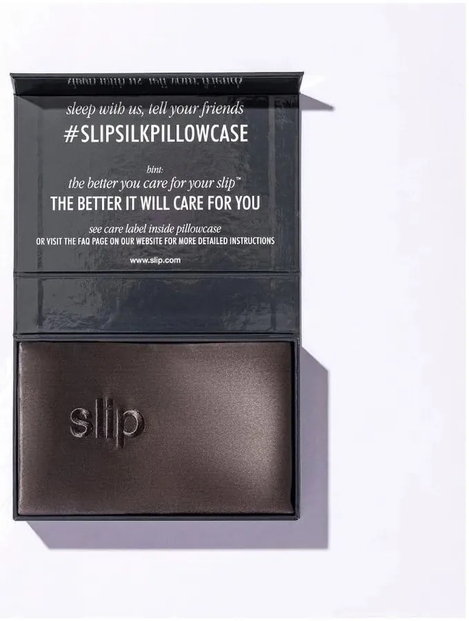 Hodvábna obliečka na vankúš 51x76 cm Charcoal – slip