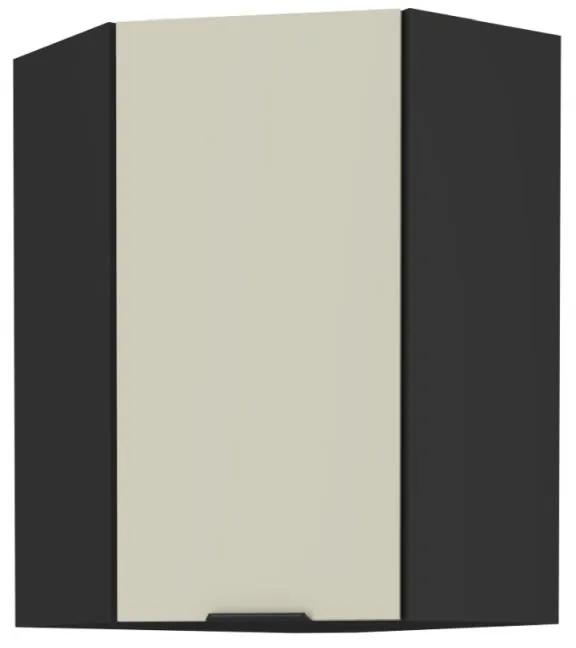 Kondela Horná rohová skrinka, cashmere/čierna, ARAKA 60x60 GN-90 1F