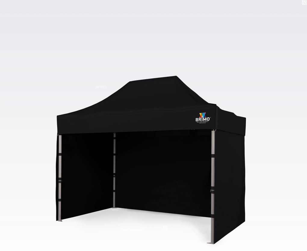 BRIMO Nožnicový párty stan EXCLUSIVE ALU 2x3 m s 3 stenami čierny