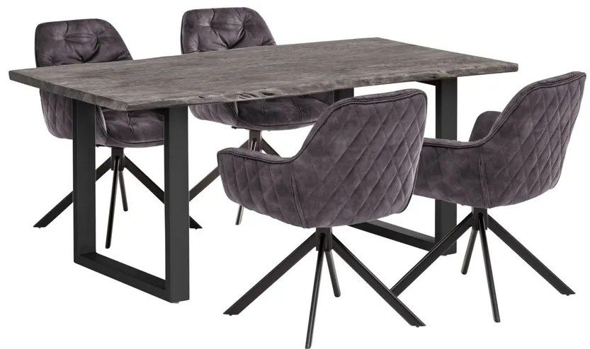 Dizajnový jedálenský stôl z masívu Merida Akácia šedá 140cm