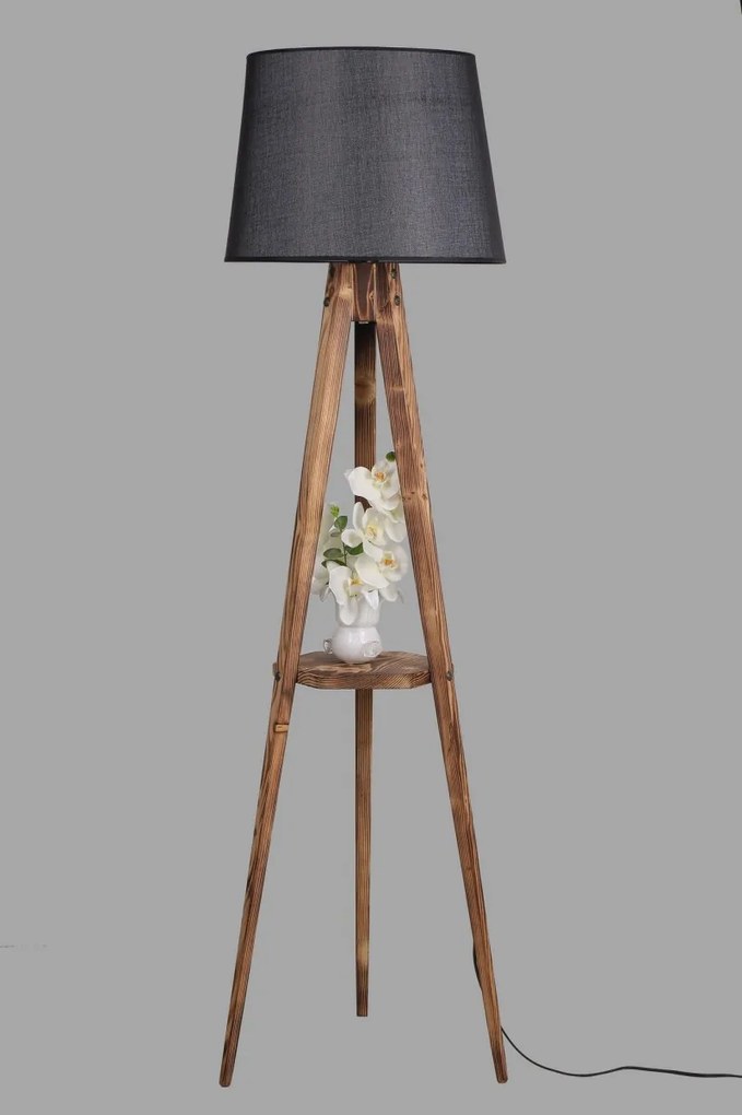 Stojacia lampa Sehbali V 160 cm hnedá/čierna