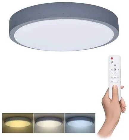 Solight LED osvetlenie s diaľkovým ovládačom sivé, 48W, 3360lm, 38cm, stmievateľné