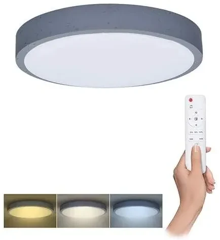 Solight LED osvetlenie s diaľkovým ovládačom sivé, 48W, 3360lm, 38cm, stmievateľné