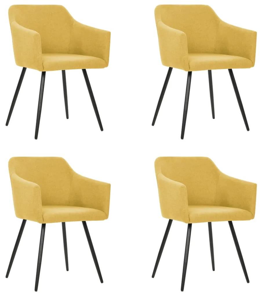 Jedálenské stoličky 4 ks, žlté, látka 3065678