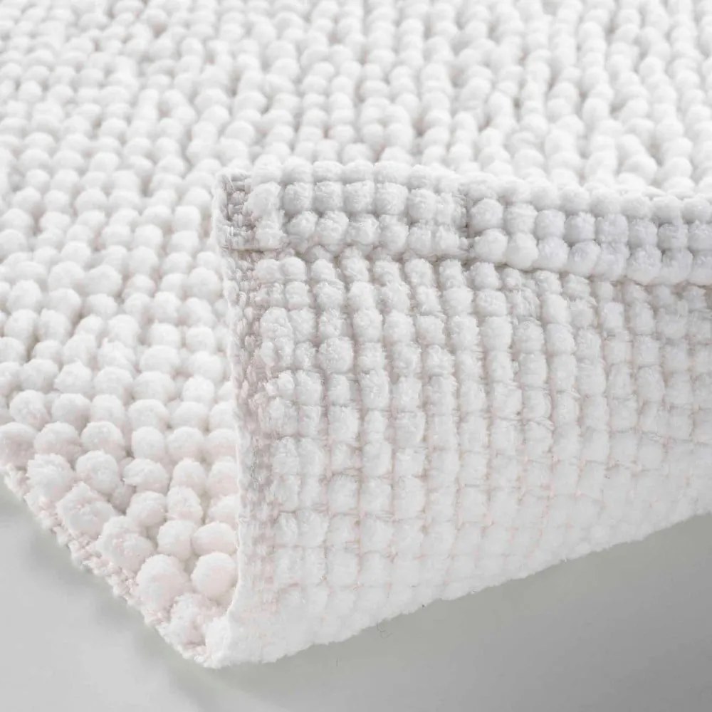 Biela kúpeľňová predložka 50x80 cm Yanis – douceur d'intérieur