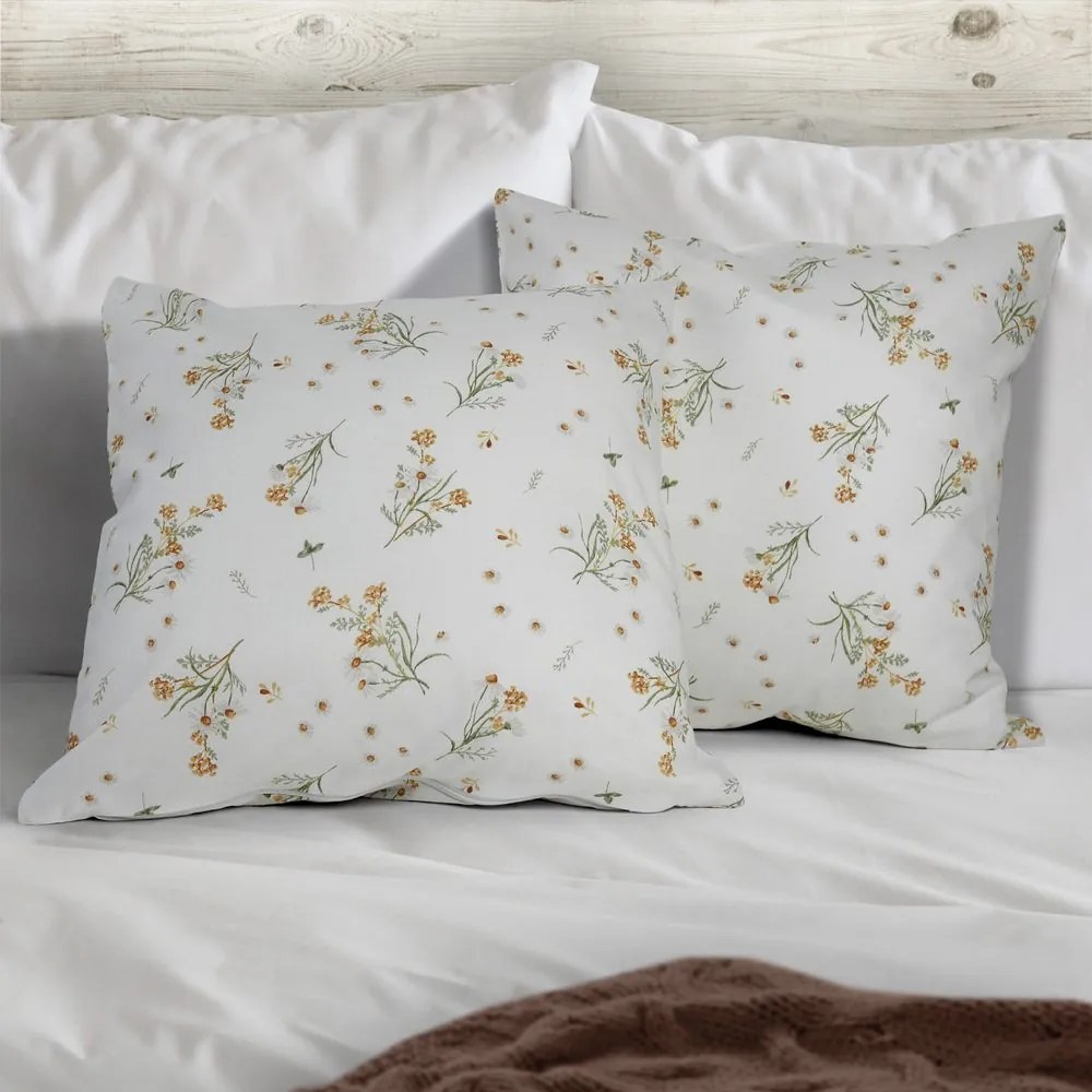 Polášek Bavlnená obliečka na vankúšik - Ružové kvety | 40 x 40 cm