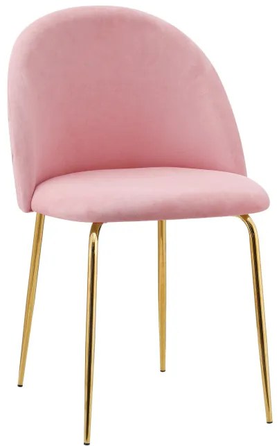 Jedálenská stolička FARGO zamatová, zlatá / ružová