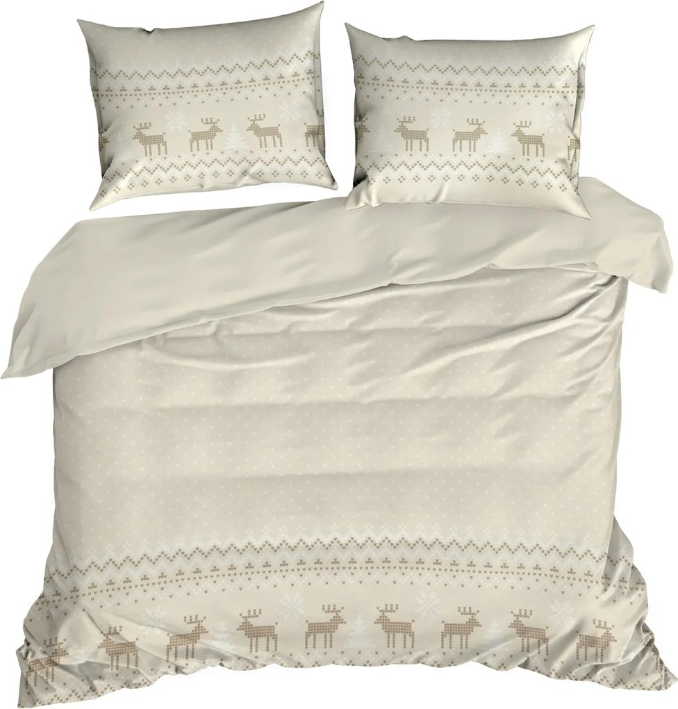 VIANOČNÉ RENFORCÉ OBLIEČKY LUKE 140X200 CM, 1 KS 70X80 CM VZOROVANÉ