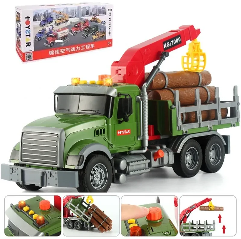 LEAN TOYS Nákladné auto so žeriavom na prepravu dreva