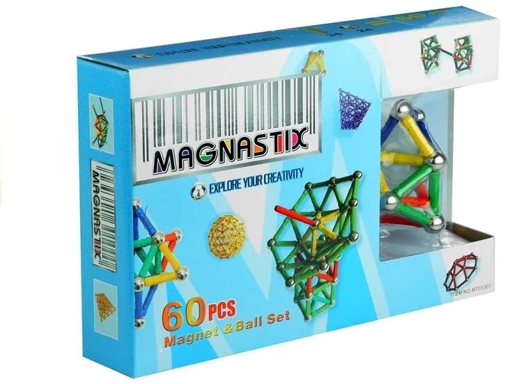 LEAN TOYS Sada magnetických blokov - 60 kusov