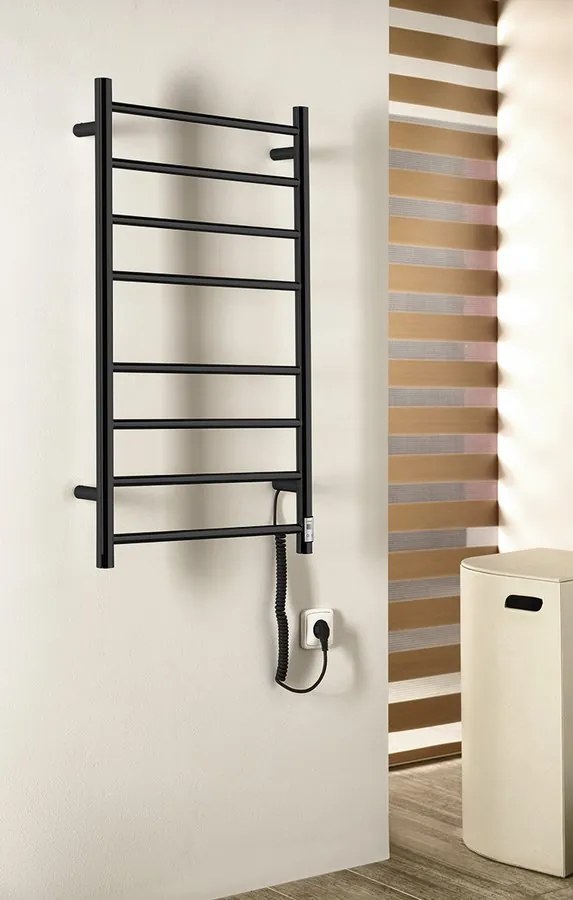 Sapho Sapho, REDONDO elektrický susak uteráka, okrúhly 630x1160 mm, 130 W, čierna matná, ER230BT