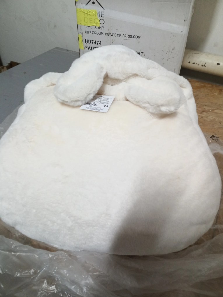 AKCIA Detský sedací vak z umelej kožušiny BUBBLO, biely II. akosť