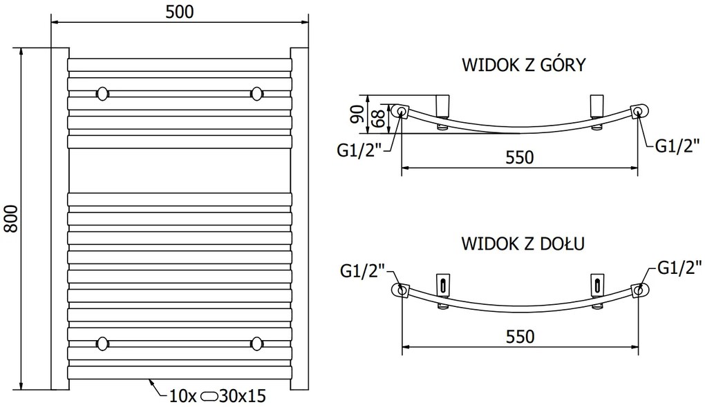 Mexen Helios, elektrické vykurovacie teleso 800 x 600 mm, 600 W, antracitová, W103-0800-600-2600-66