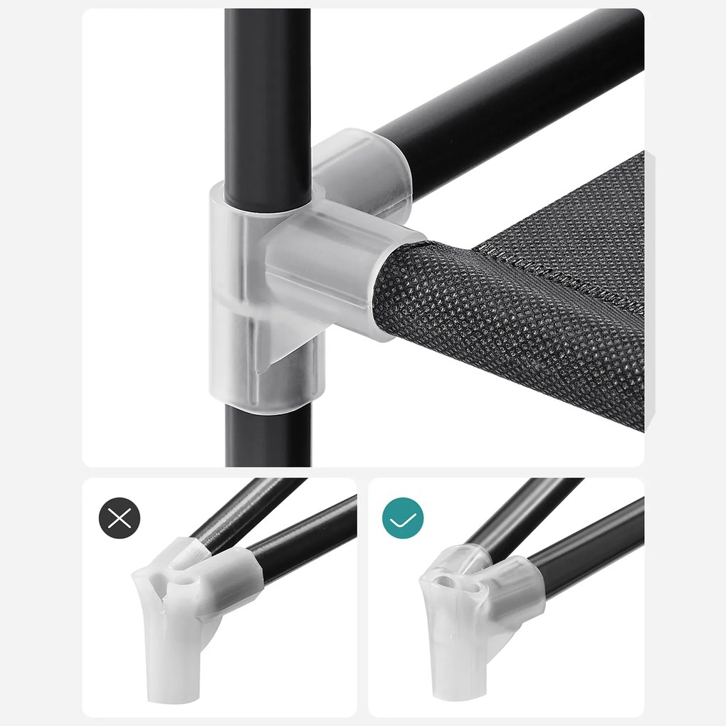 Textilná šatníková skriňa SANTIAGO čierna