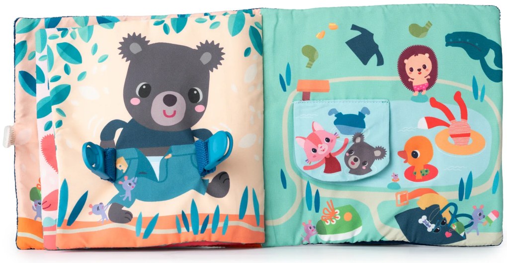 Lilliputiens - textilná knižka - Učíme sa obliekať - psík Jules