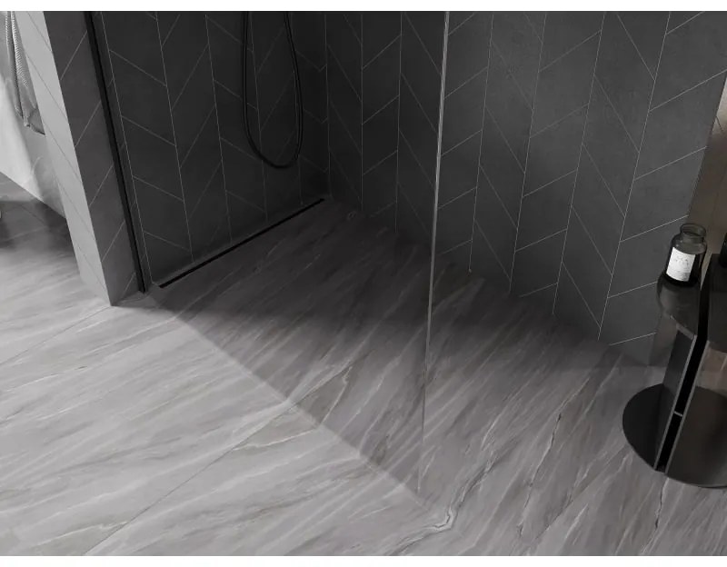 Mexen Kioto-X, L sprchová zástena 120 x 200 cm, 10mm číre sklo, čierny profil, 800-120-107-70-00-X