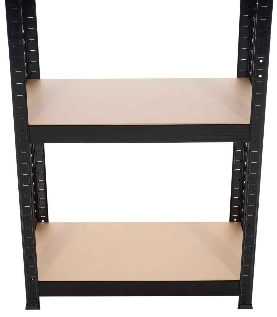 Kovový regál BestBerg BBMS-30B / 120 x 180 x 45 cm / 5 políc / čierna / hnedá