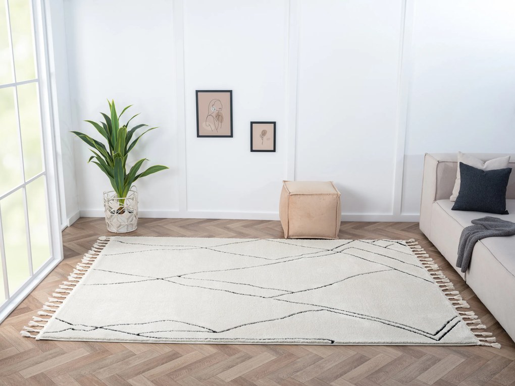 Kusový koberec Moroccan Magic weiß, 160x230, čiernobiela, obývacia izba, My Flair