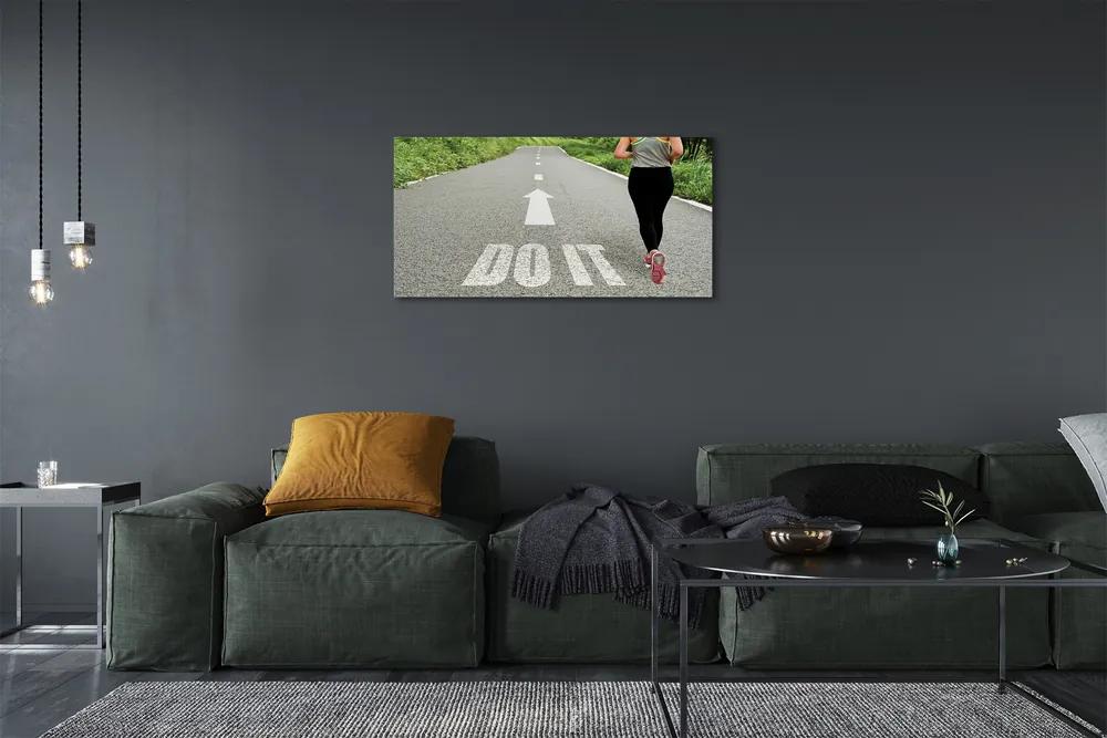 Obraz canvas Žena road kurz 140x70 cm