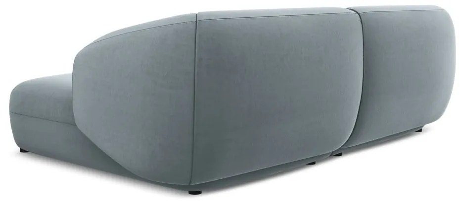 Svetlomodrá zamatová rohová pohovka (pravý roh) Moana – Makamii